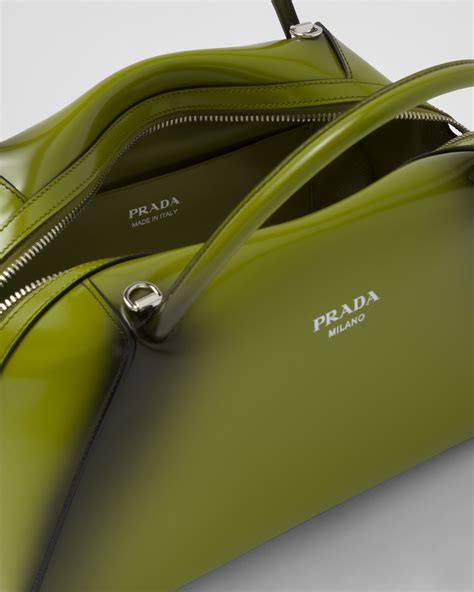 Mittelgroße Prada Buckle Handtasche Aus Leder Mit Doppeltem 